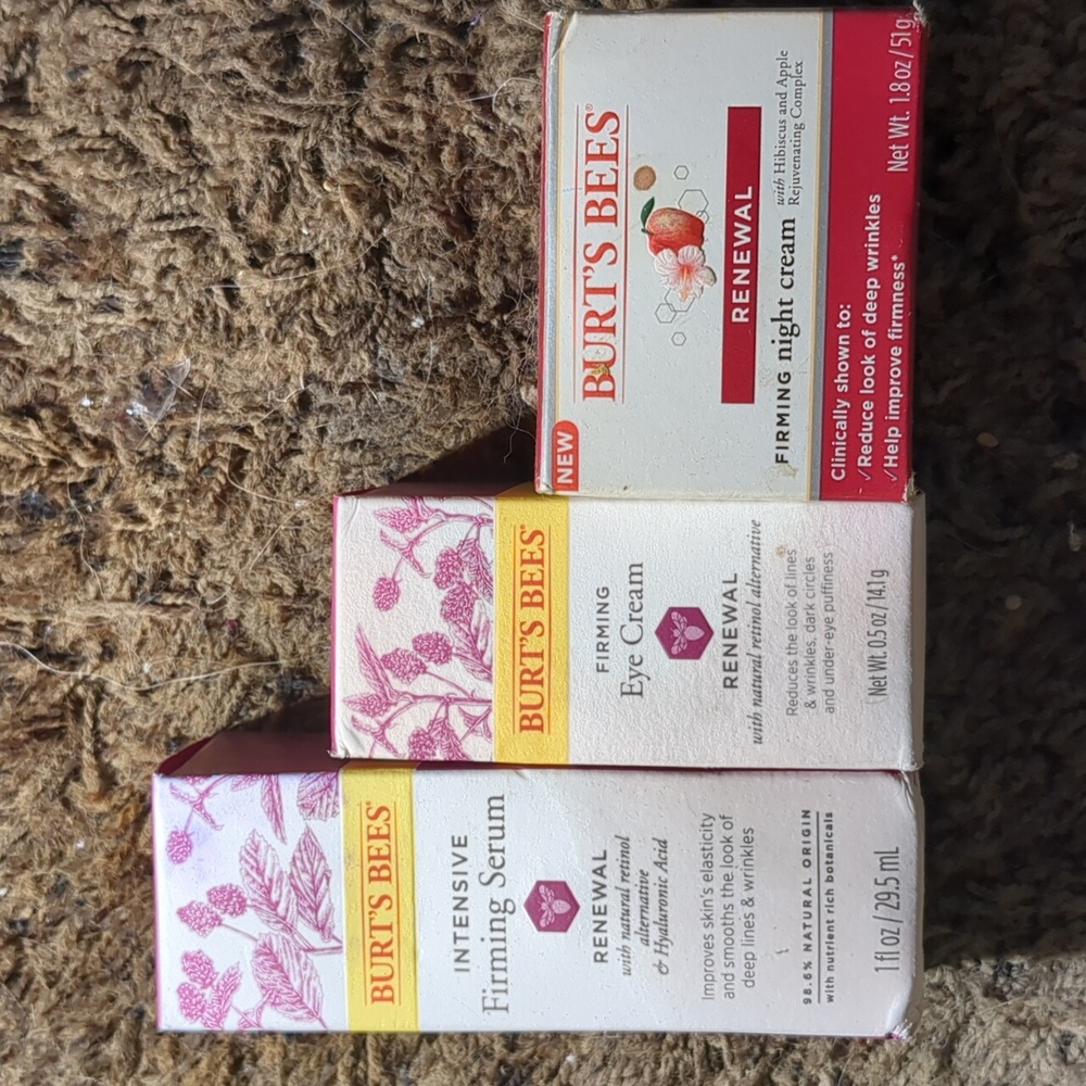 BURT'S BEES 🐝 BUNDLE (3) RENEWAL LINE Eye Cream, Firming Serum, & Night Cream